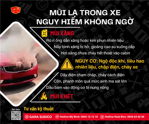 Ảnh Mùi xăng, mùi khét trong xe – Nguy hiểm không ngờ, đừng coi thường